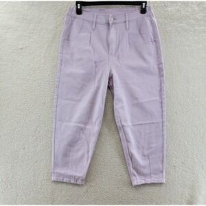 AQUA Jeans Size 28 Lavender Cropped Balloon Tapered Pant High Waist Casual Denim
